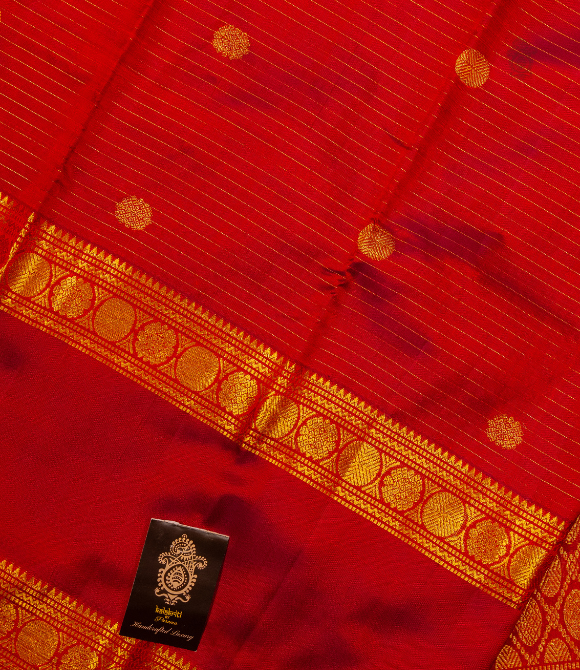 Pure Zari Kanjivaram Saree - Maroon Vairaoosi Butta