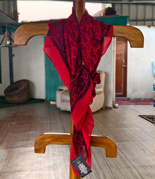 Pure Silk Chinnon Printed Scarf