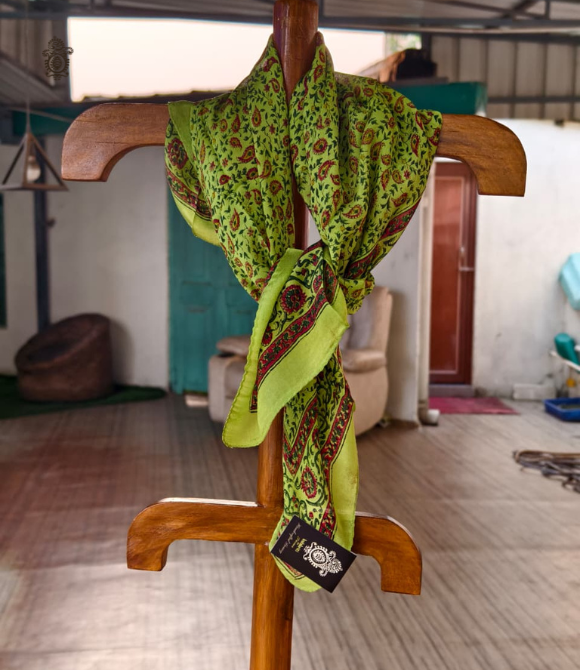 Pure Silk Chinnon Printed Scarf