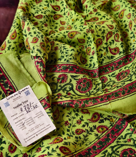 Pure Silk Chinnon Printed Scarf SC30