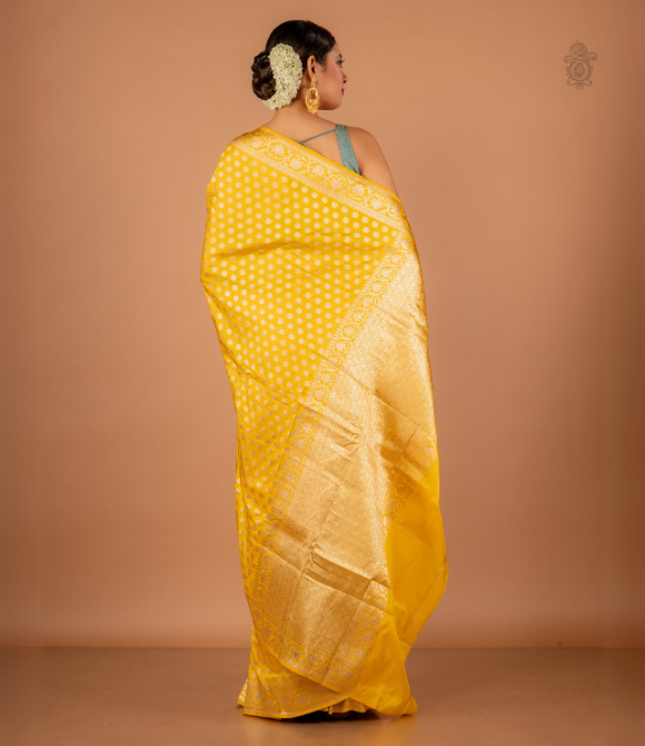 Handwoven Pure Benarasi Saree Yellow