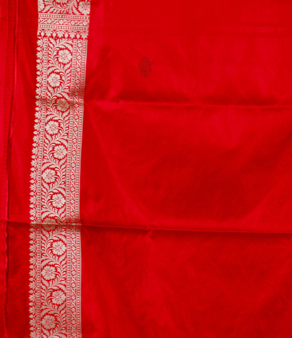 Handwoven Pure Bridal Benarasi Cutwork Saree Grand Red