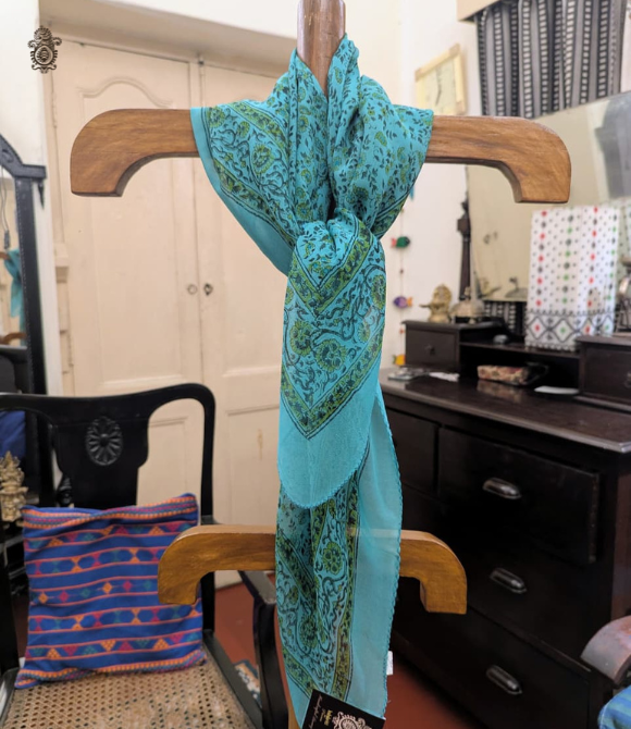 Pure Silk Chinnon Printed Scarf SC01