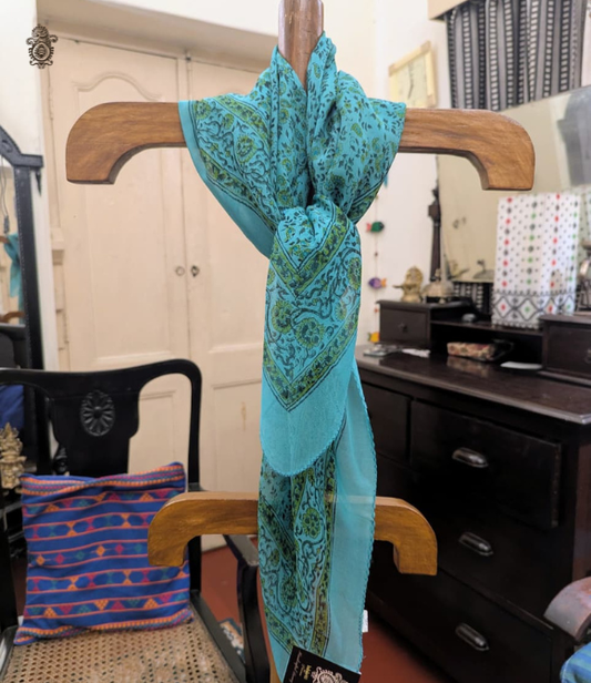 Pure Silk Chinnon Printed Scarf SC01