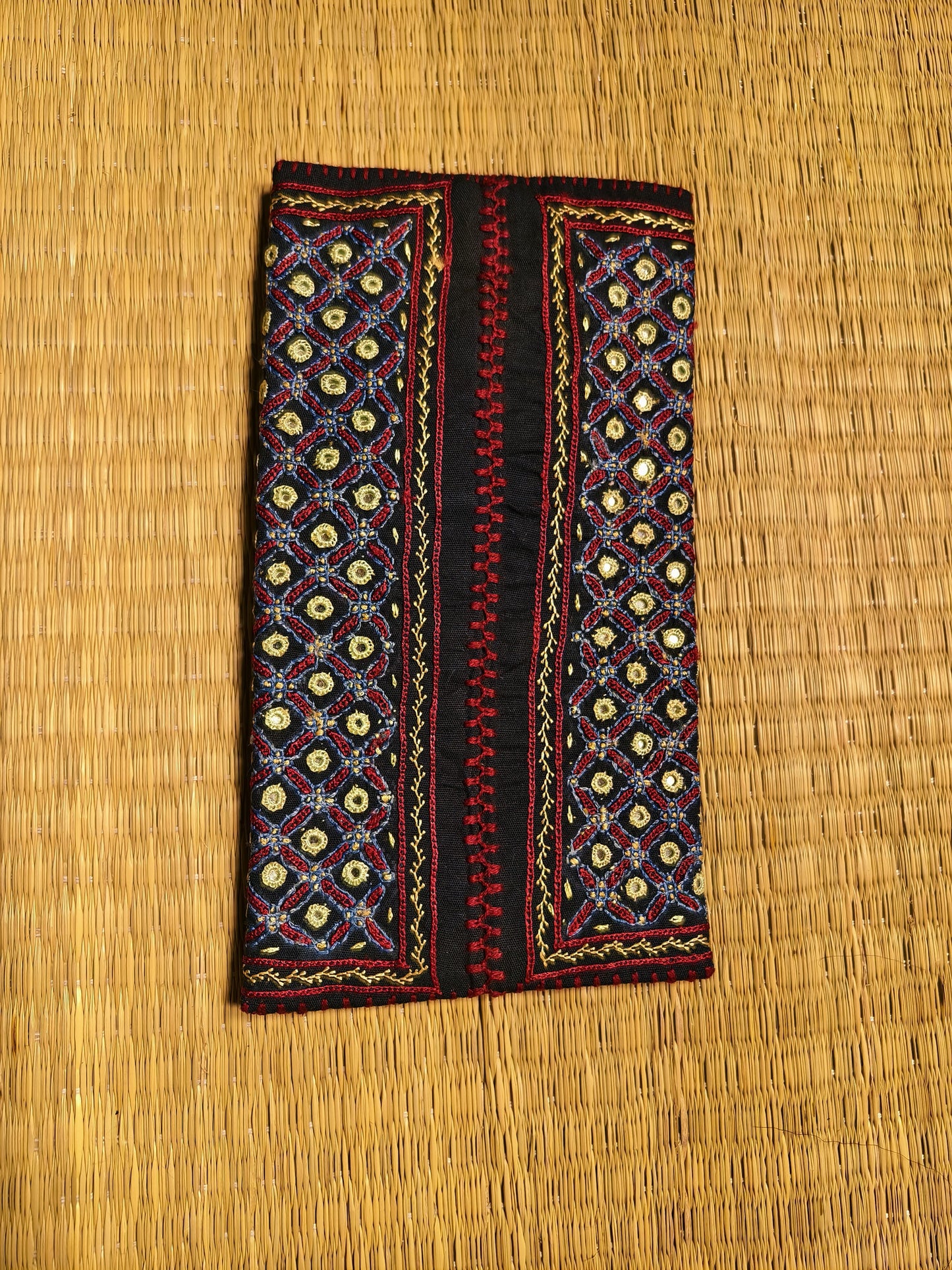 Black Blue Kutch Hand-Embroidered Spec Case