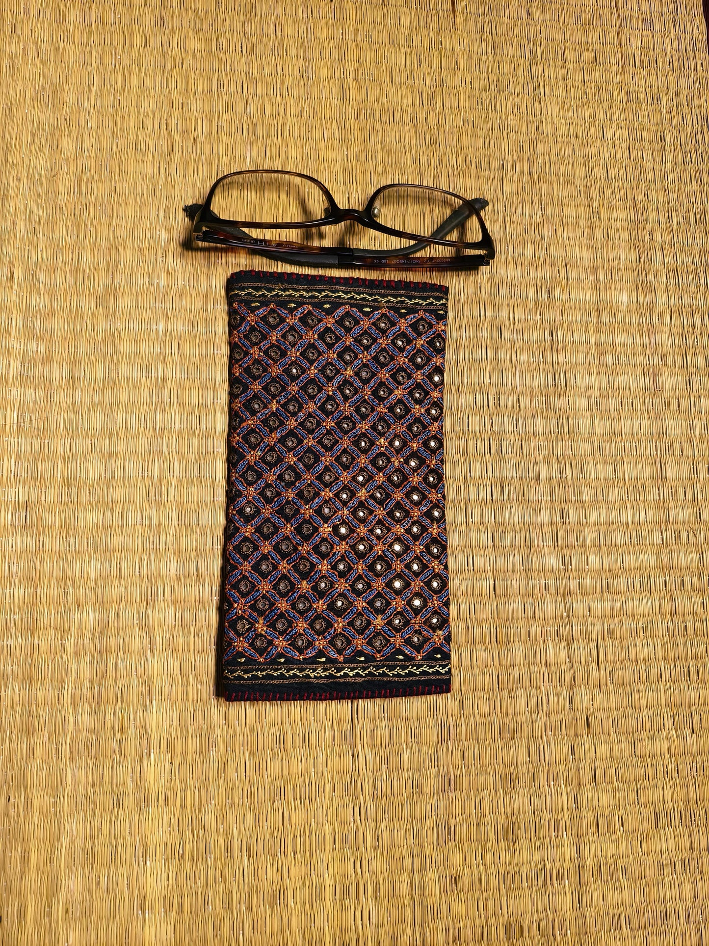 Black Violet Kutch Hand-Embroidered Spec Case
