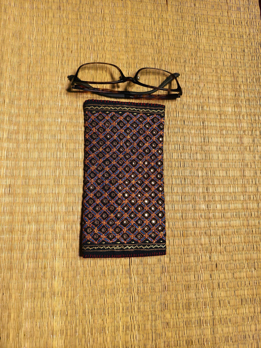 Black Violet Kutch Hand-Embroidered Spec Case