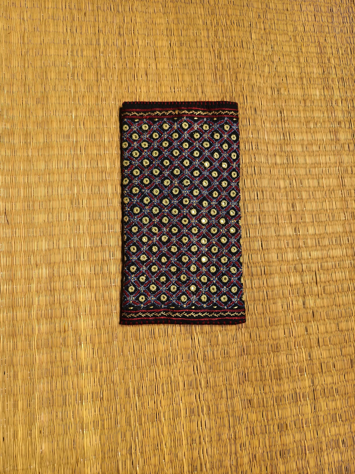 Black Blue Kutch Hand-Embroidered Spec Case